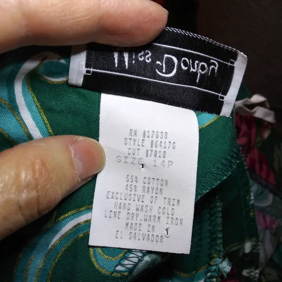 Miss Dorby Vintage 1980's Teal Burgundy & Purple Floral Cottagecore Style Dress - Picture 13 of 14